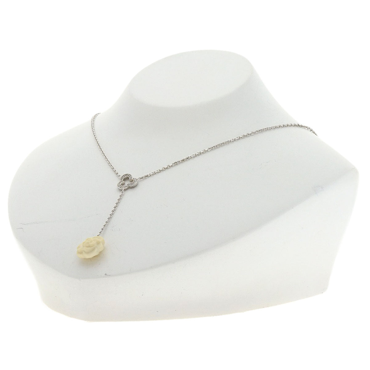 CHANEL Camellia Diamond Necklace K18 White Gold Ladies [Used]