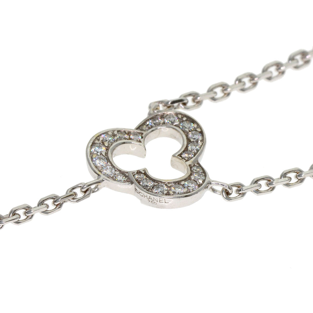 CHANEL Camellia Diamond Necklace K18 White Gold Ladies [Used]
