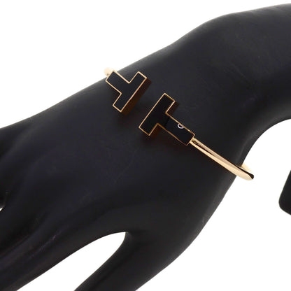 TIFFANY&Co. T Wire Wide Onyx XL Bracelet K18 Pink Gold Ladies [Used]