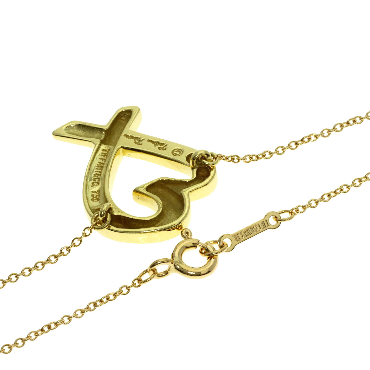 TIFFANY&Co. Loving heart Necklace K18 Yellow Gold Ladies [Used]