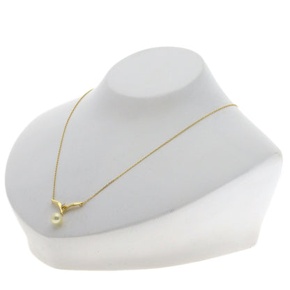 MIKIMOTO Pearl Pearl Diamond Necklace K18 Yellow Gold Ladies [Used]