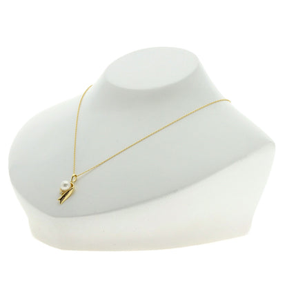 MIKIMOTO Pearl Pearl Diamond Necklace K18 Yellow Gold Ladies [Used]