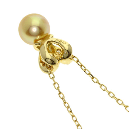 MIKIMOTO Pearl Pearl Diamond heart motif Necklace K18 Yellow Gold Ladies [Used]