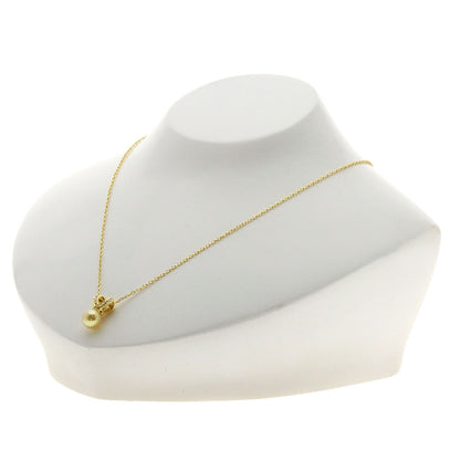MIKIMOTO Pearl Pearl Diamond heart motif Necklace K18 Yellow Gold Ladies [Used]