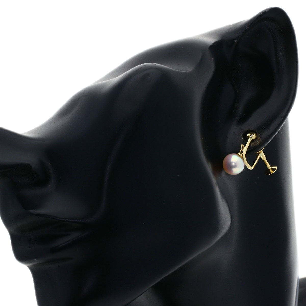 MIKIMOTO Pearl Pearl Diamond Earring K18 Yellow Gold Ladies [Used]