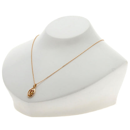 CARTIER Logo Double C Diamond Necklace K18 Pink Gold Ladies [Used]