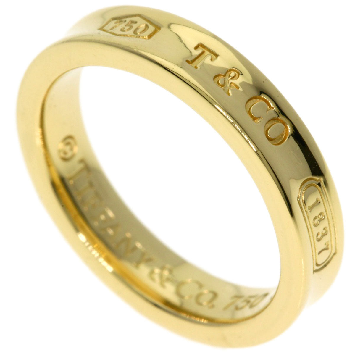 TIFFANY&Co. 1837 Narrow Ring K18 Yellow Gold Ladies [Used]