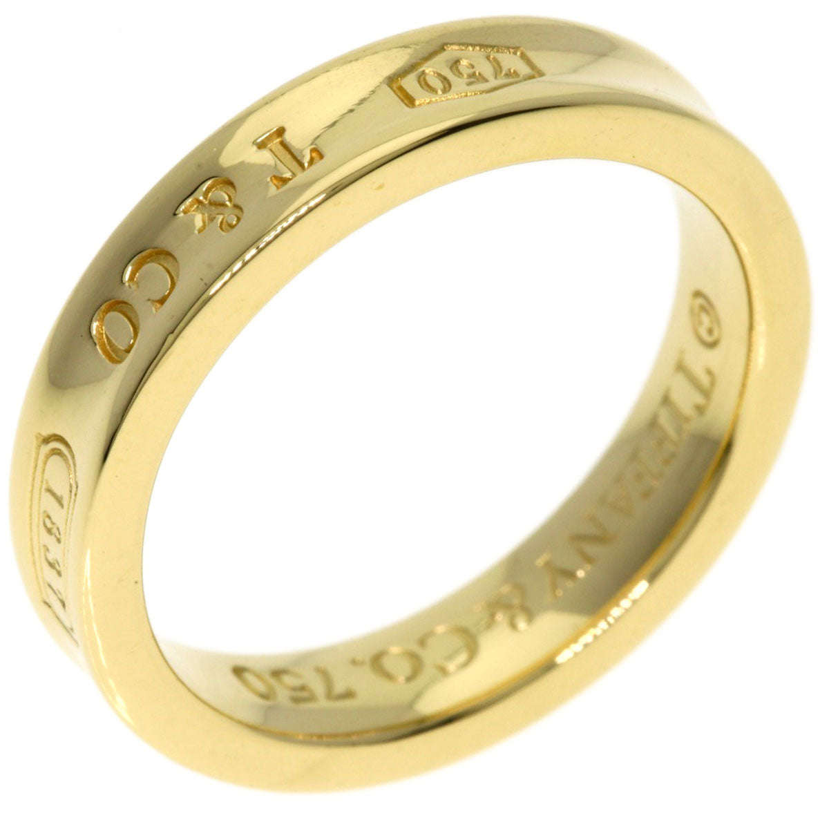 TIFFANY&Co. 1837 Narrow Ring K18 Yellow Gold Ladies [Used]