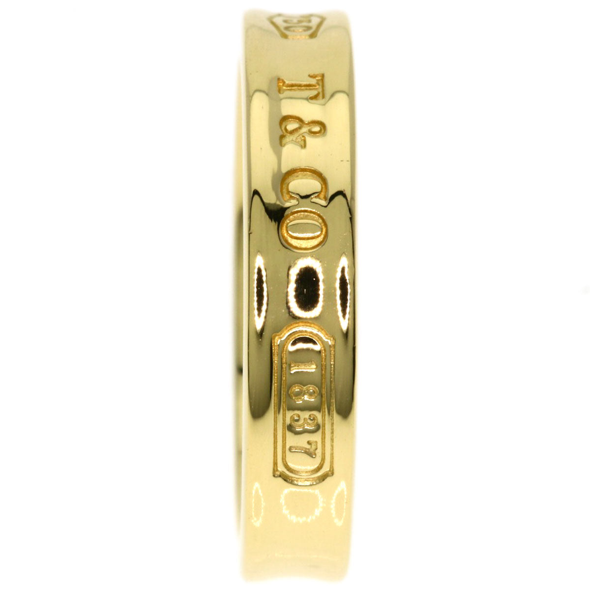 TIFFANY&Co. 1837 Narrow Ring K18 Yellow Gold Ladies [Used]