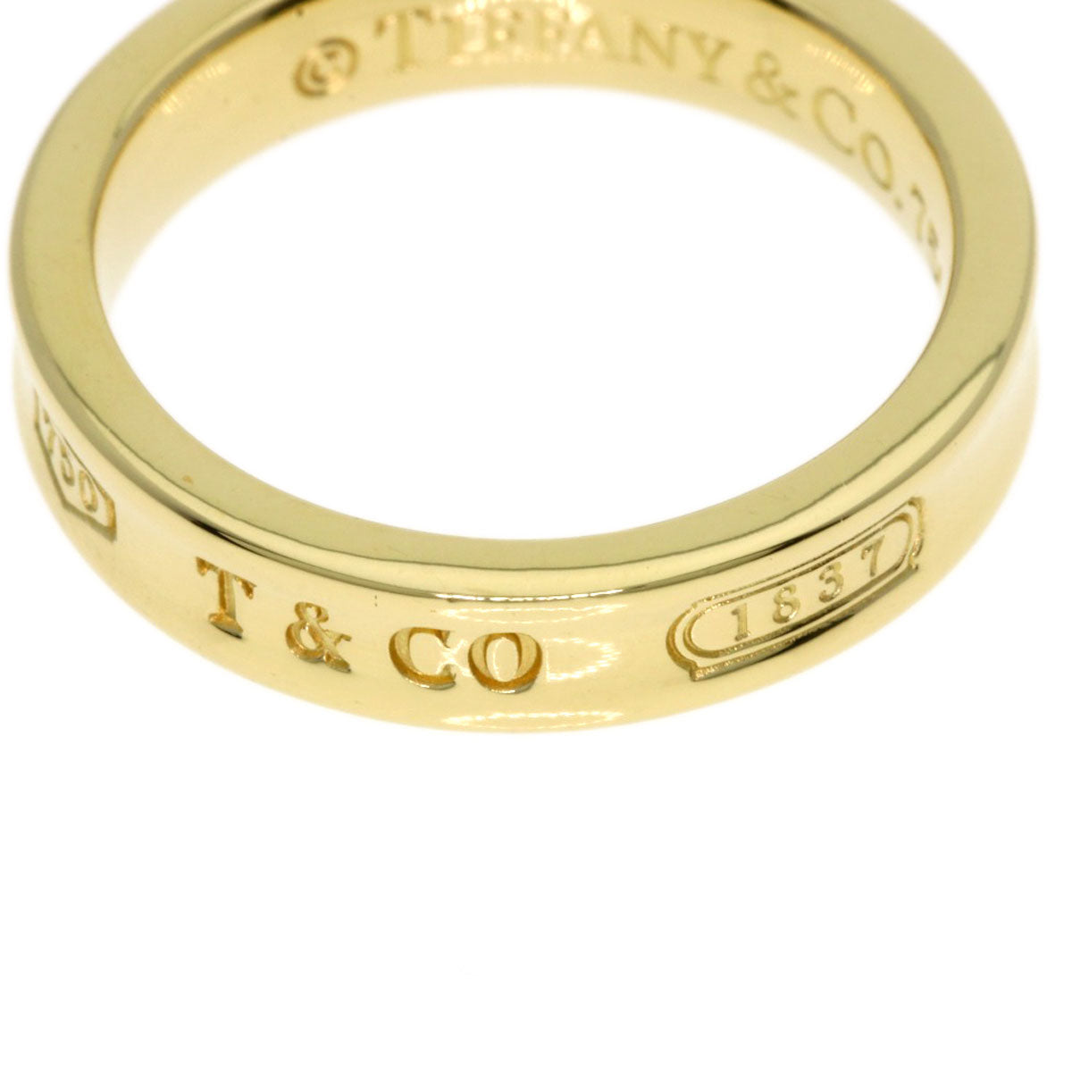 TIFFANY&Co. 1837 Narrow Ring K18 Yellow Gold Ladies [Used]