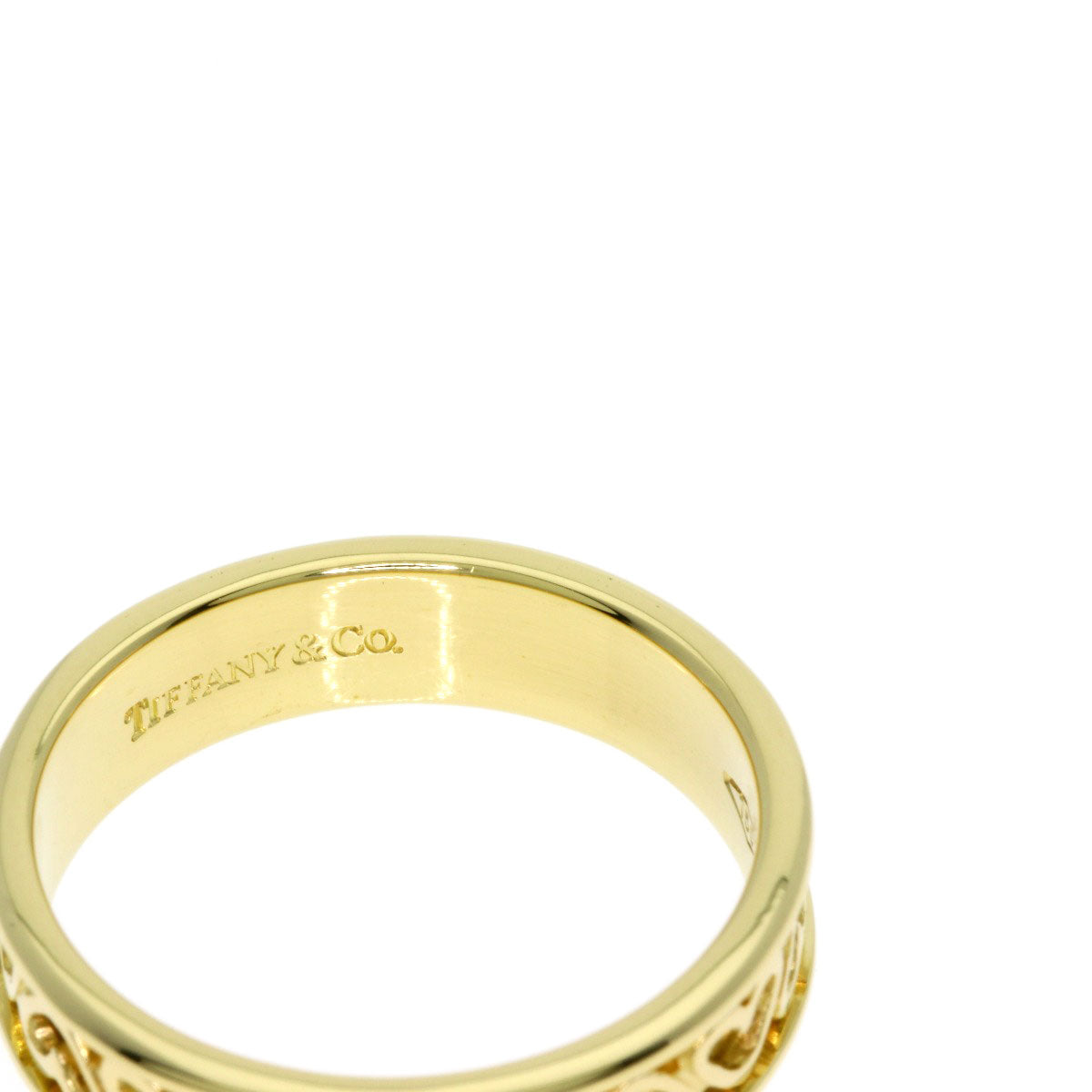 TIFFANY&Co. Cutout Heart Ring K18 Yellow Gold Ladies [Used]