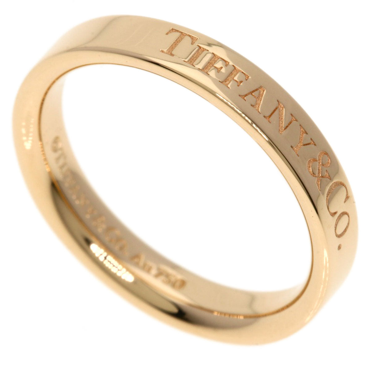 TIFFANY&Co. Flat band Ring K18 Pink Gold Ladies [Used]