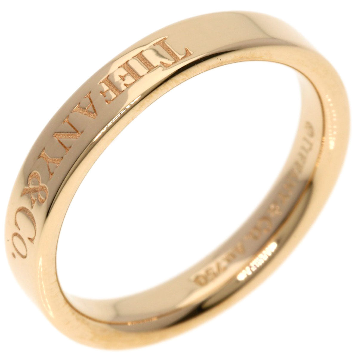 TIFFANY&Co. Flat band Ring K18 Pink Gold Ladies [Used]