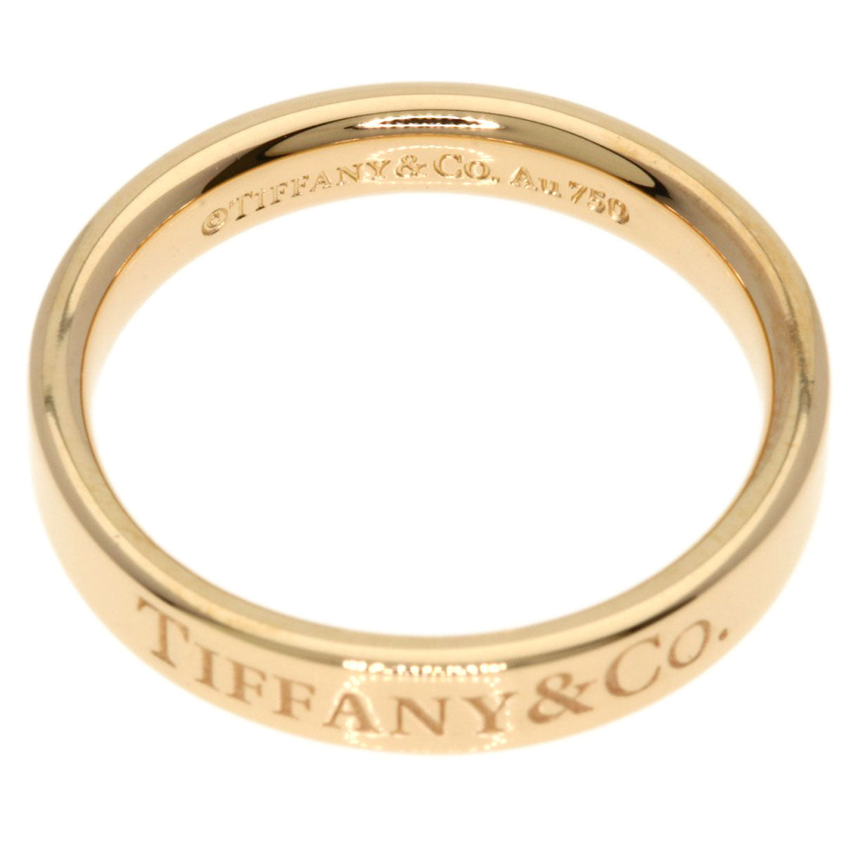TIFFANY&Co. Flat band Ring K18 Pink Gold Ladies [Used]