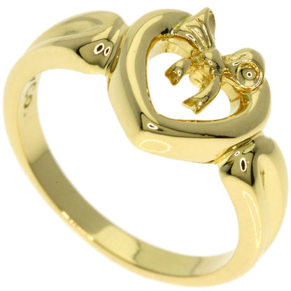 TIFFANY&Co. Heart with bow Ring K18 Yellow Gold Ladies [Used]
