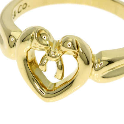TIFFANY&Co. Heart with bow Ring K18 Yellow Gold Ladies [Used]