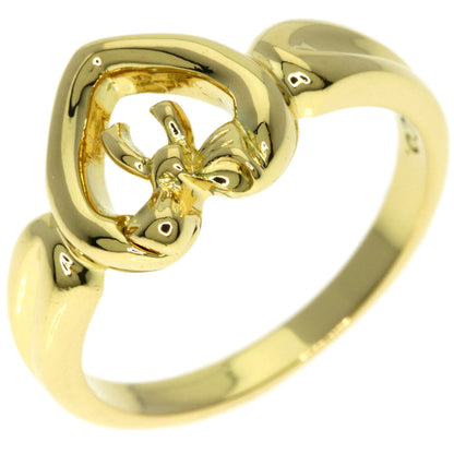 TIFFANY&Co. Heart with bow Ring K18 Yellow Gold Ladies [Used]