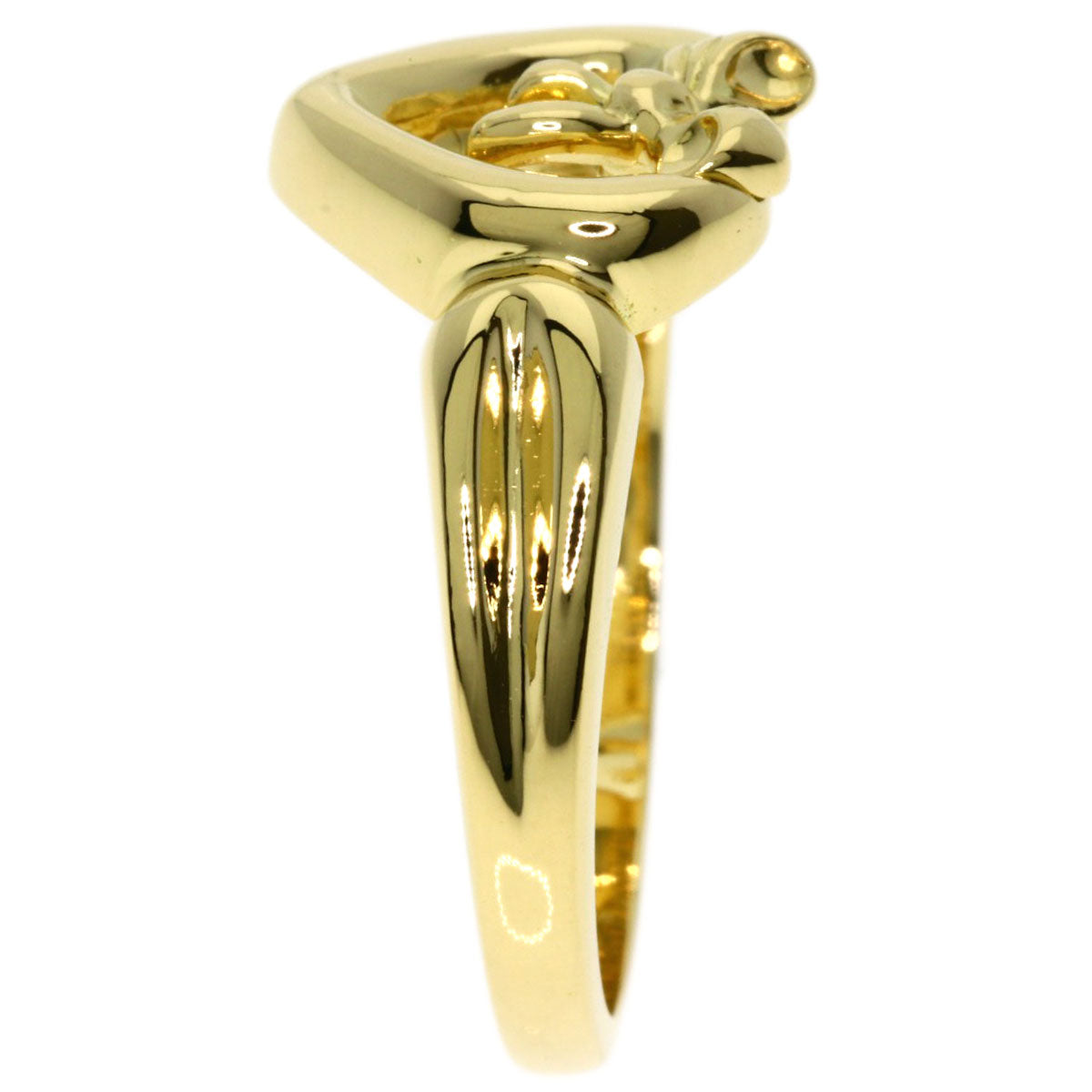 TIFFANY&Co. Heart with bow Ring K18 Yellow Gold Ladies [Used]