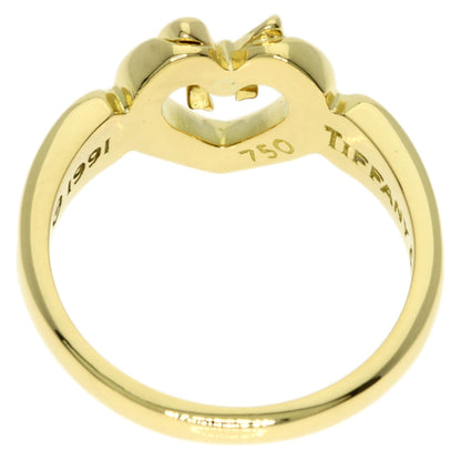 TIFFANY&Co. Heart with bow Ring K18 Yellow Gold Ladies [Used]
