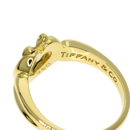 TIFFANY&Co. Heart with bow Ring K18 Yellow Gold Ladies [Used]
