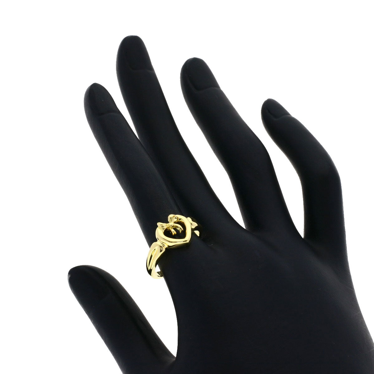 TIFFANY&Co. Heart with bow Ring K18 Yellow Gold Ladies [Used]