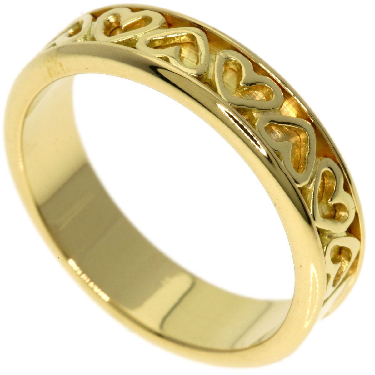 TIFFANY&Co. Cutout Heart Ring K18 Yellow Gold Ladies [Used]