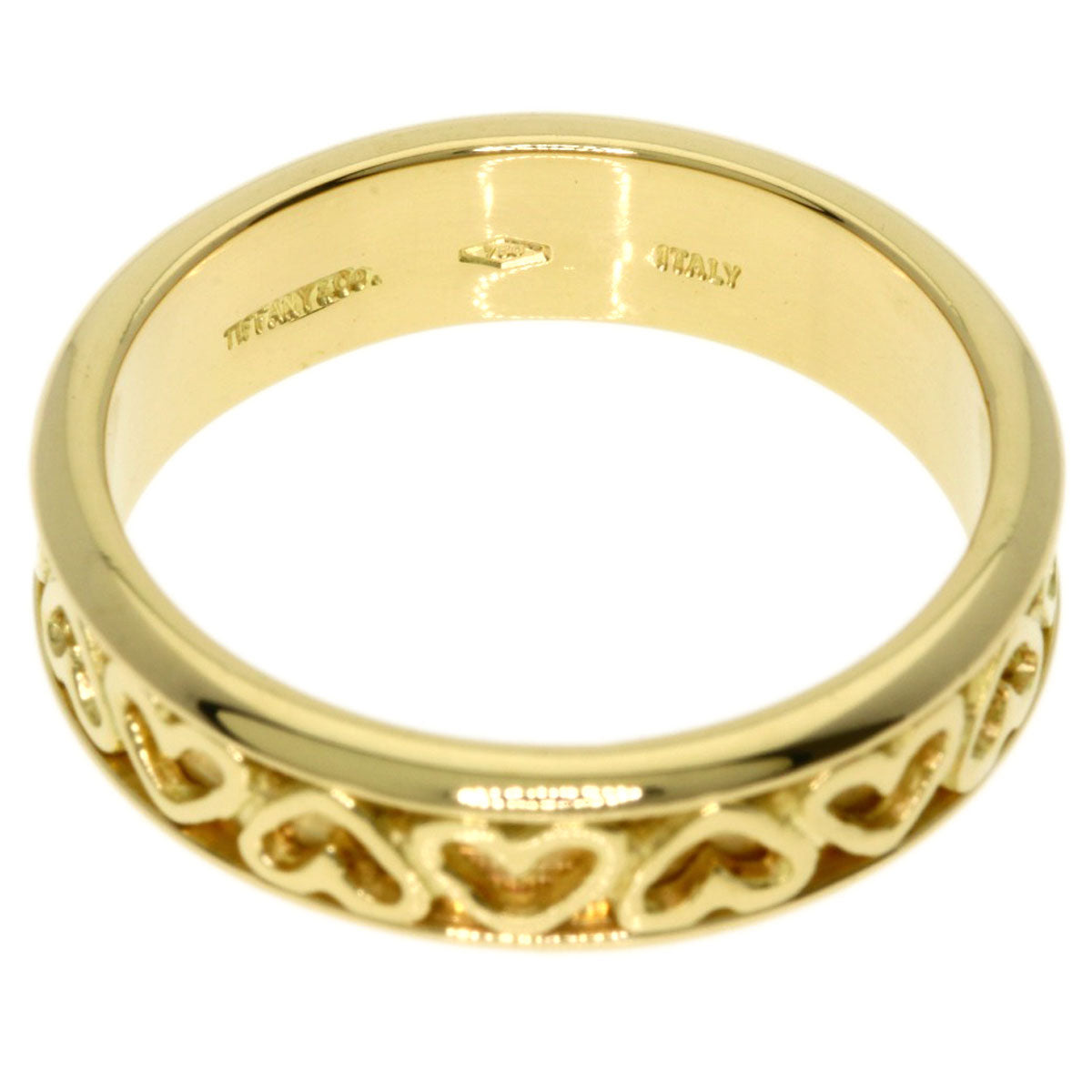 TIFFANY&Co. Cutout Heart Ring K18 Yellow Gold Ladies [Used]