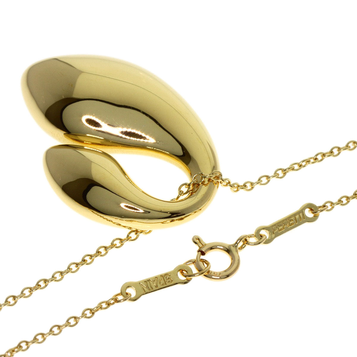 TIFFANY&Co. Double teardrop Necklace K18 Yellow Gold Ladies [Used]