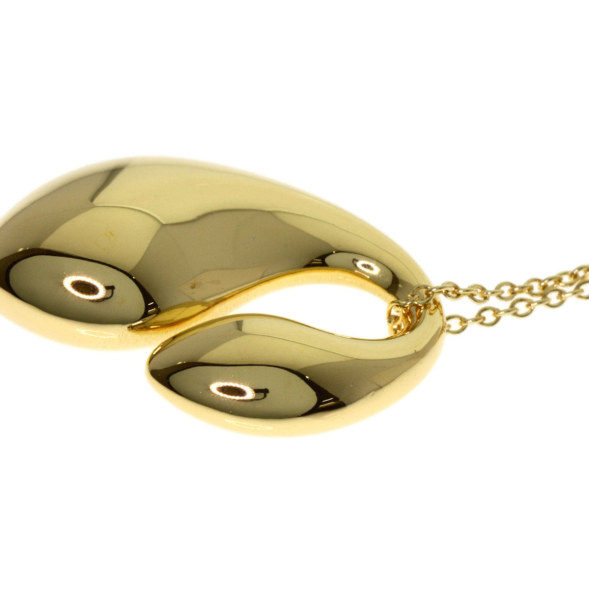 TIFFANY&Co. Double teardrop Necklace K18 Yellow Gold Ladies [Used]