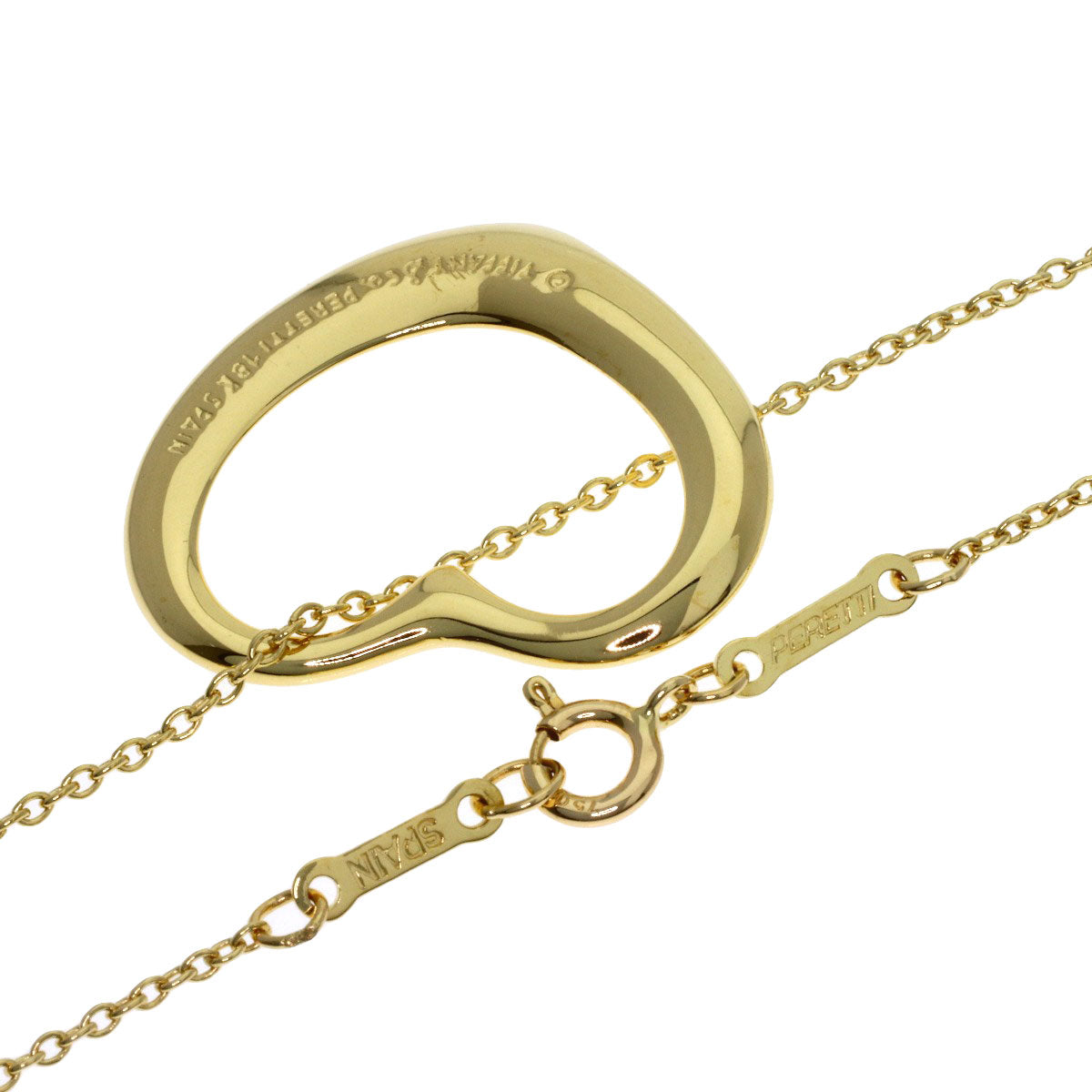 TIFFANY&Co. Open heart Necklace K18 Yellow Gold Ladies [Used]