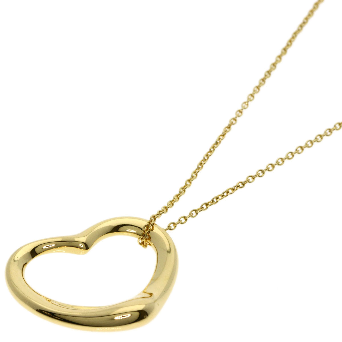 TIFFANY&Co. Open heart Necklace K18 Yellow Gold Ladies [Used]