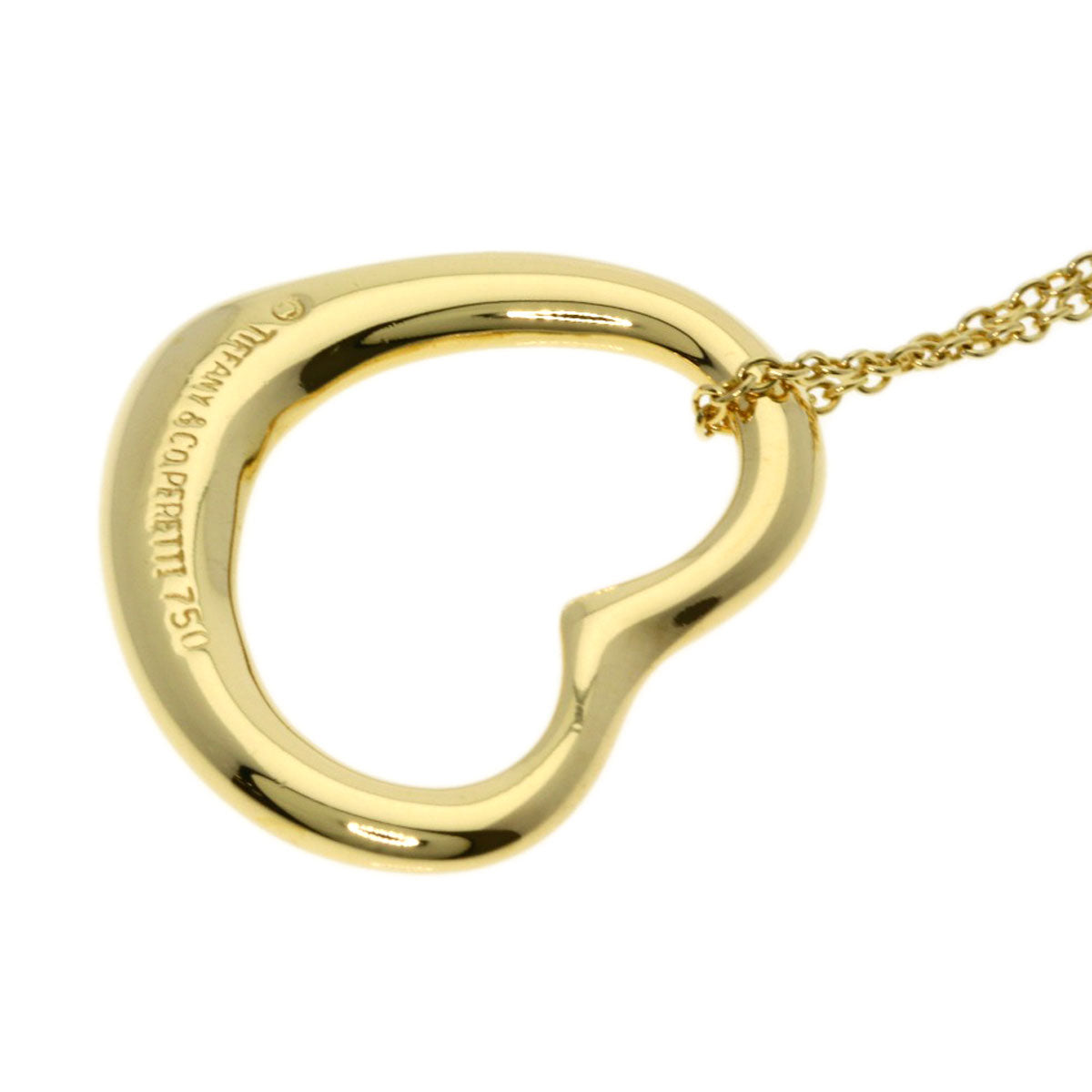 TIFFANY&Co. Open heart Necklace K18 Yellow Gold Ladies [Used]