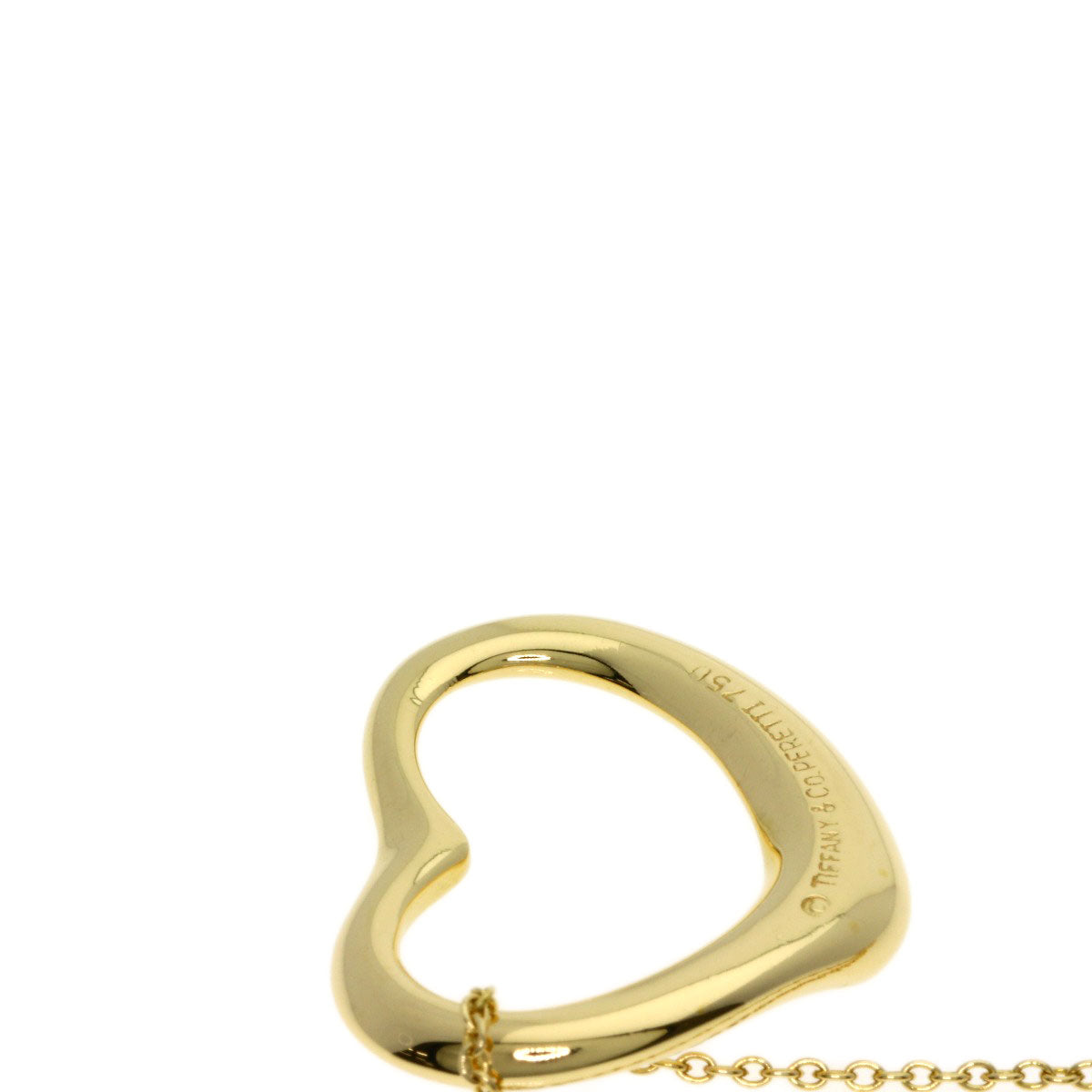 TIFFANY&Co. Open heart Necklace K18 Yellow Gold Ladies [Used]