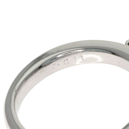 Pomellato Flower motif Diamond Initial T Ring K18 White Gold Ladies [Used]