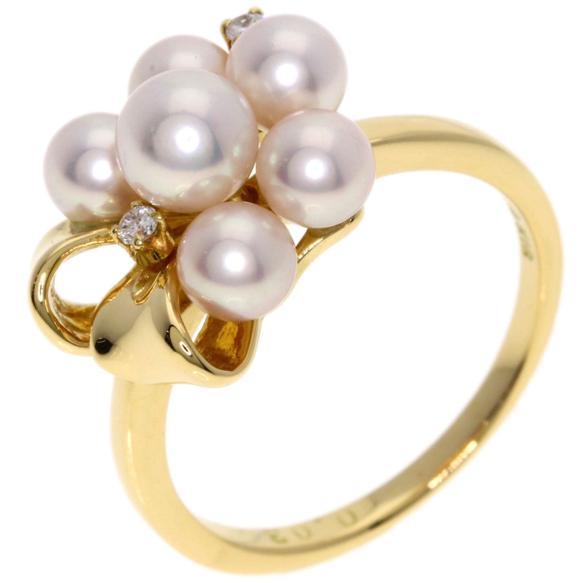 TASAKI Pearl Pearl Diamond Ring K18 Yellow Gold Ladies [Used]