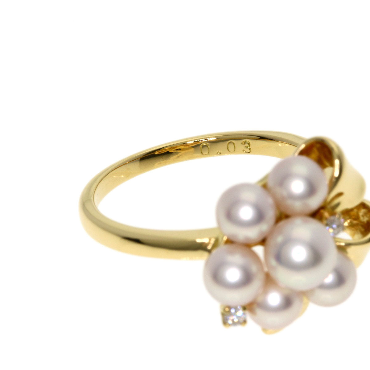 TASAKI Pearl Pearl Diamond Ring K18 Yellow Gold Ladies [Used]