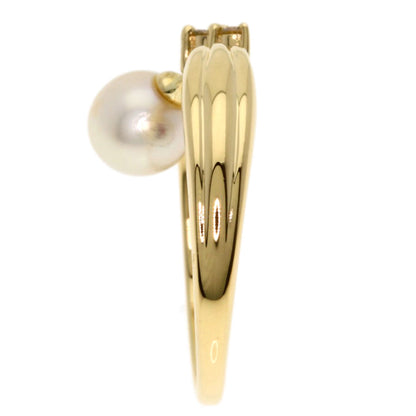 TASAKI Pearl Pearl Diamond Ring K18 Yellow Gold Ladies [Used]