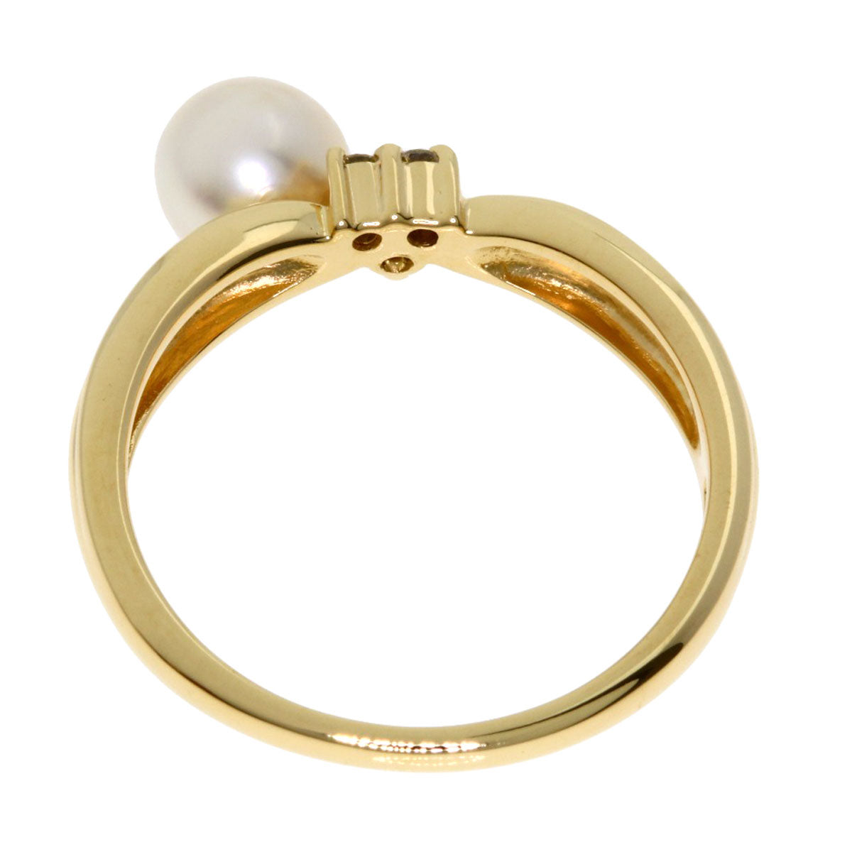 TASAKI Pearl Pearl Diamond Ring K18 Yellow Gold Ladies [Used]