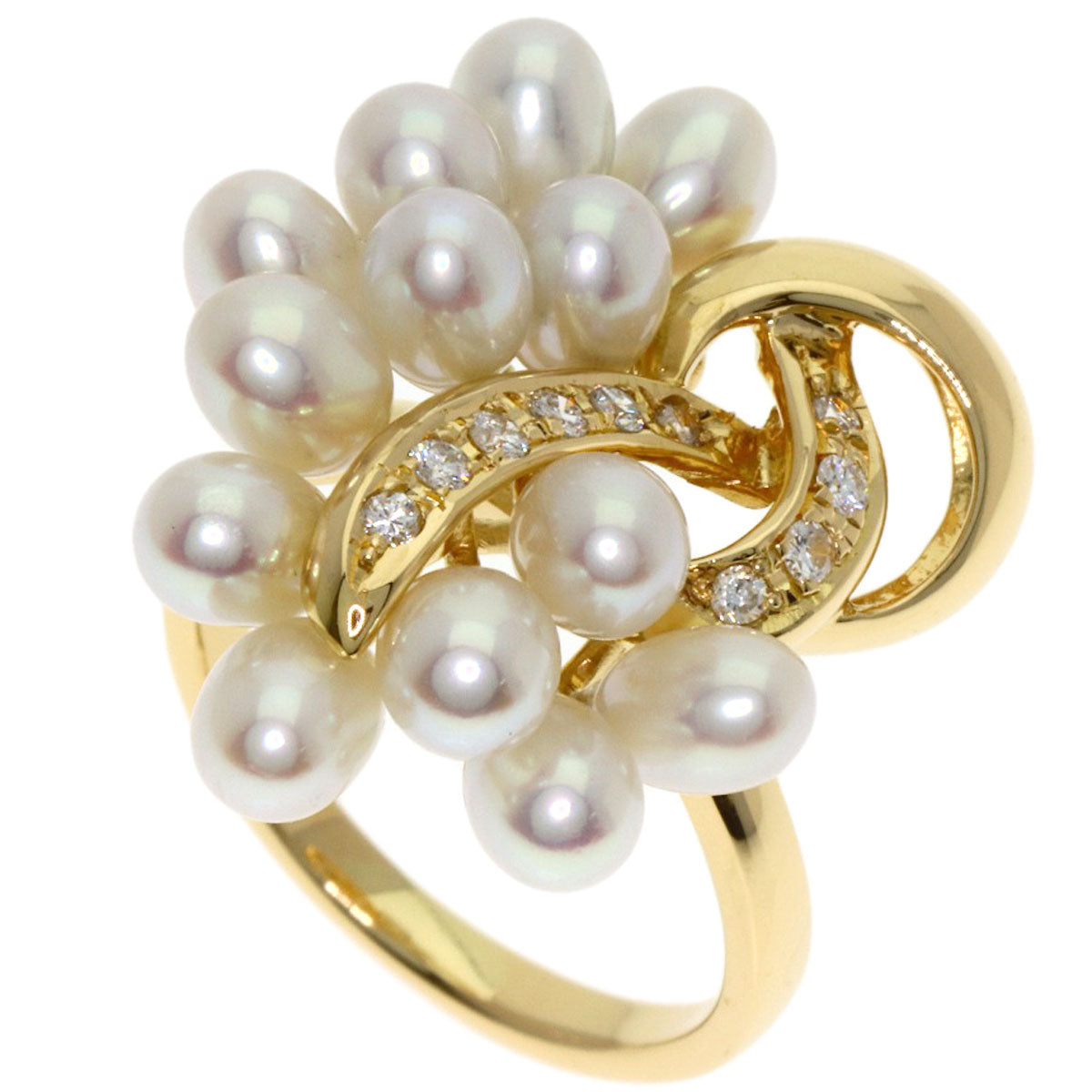 TASAKI Pearl Pearl Diamond Ring K18 Yellow Gold Ladies [Used]