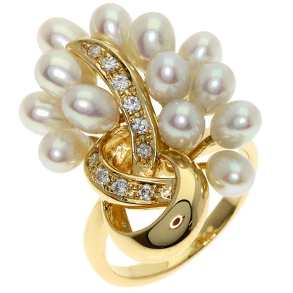 TASAKI Pearl Pearl Diamond Ring K18 Yellow Gold Ladies [Used]