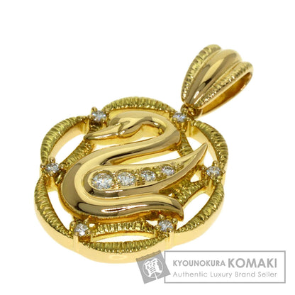TASAKI Swan Diamond Pendant top K18 Yellow Gold Ladies [Used]