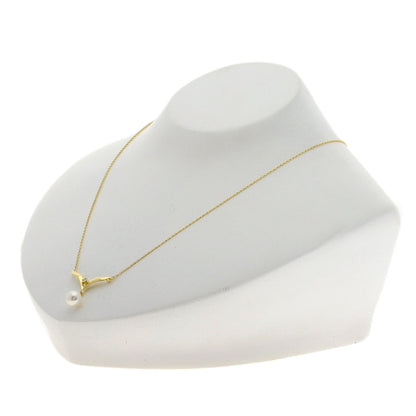 MIKIMOTO Pearl Pearl Diamond Necklace K18 Yellow Gold Ladies [Used]