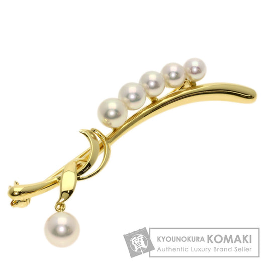 MIKIMOTO Pearl Pearl Brooch K18 Yellow Gold Ladies [Used]