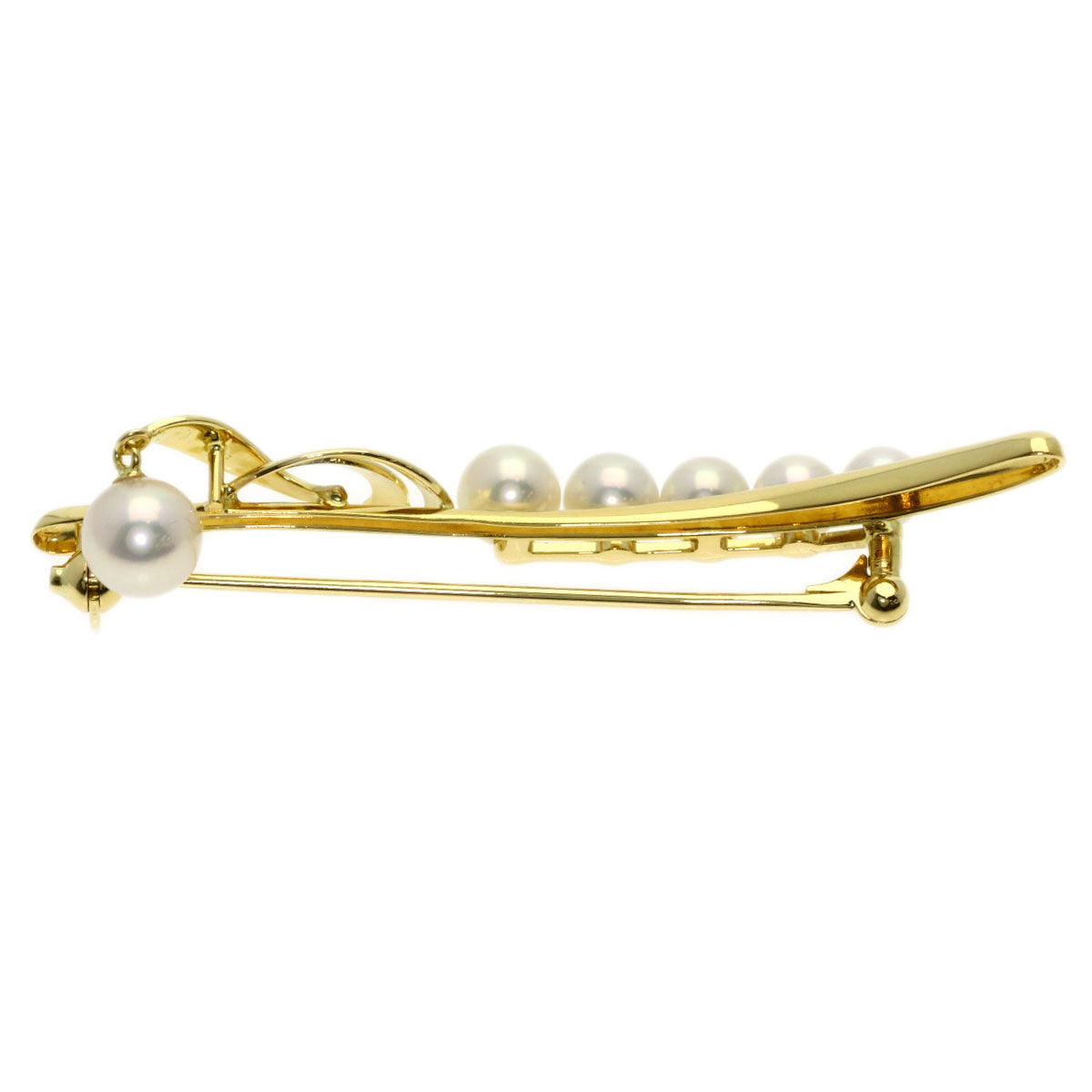 MIKIMOTO Pearl Pearl Brooch K18 Yellow Gold Ladies [Used]