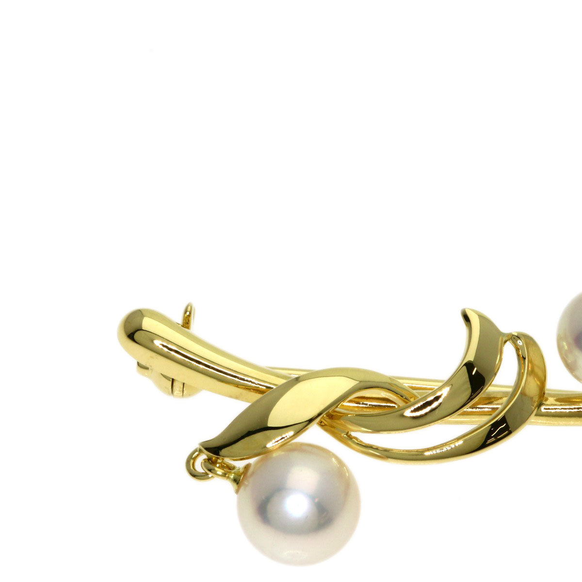 MIKIMOTO Pearl Pearl Brooch K18 Yellow Gold Ladies [Used]
