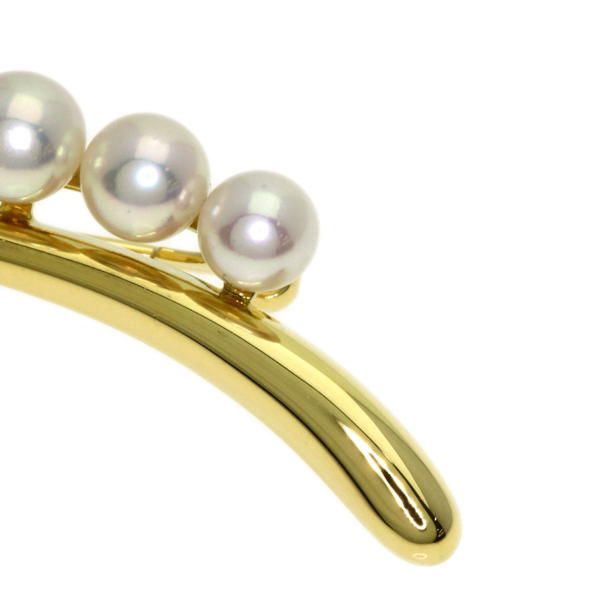 MIKIMOTO Pearl Pearl Brooch K18 Yellow Gold Ladies [Used]