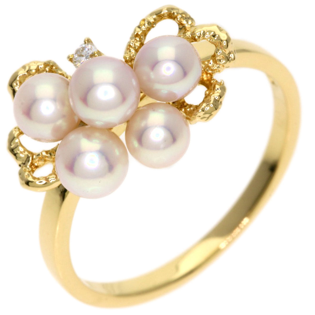 TASAKI Pearl Pearl Diamond Ring K18 Yellow Gold Ladies [Used]