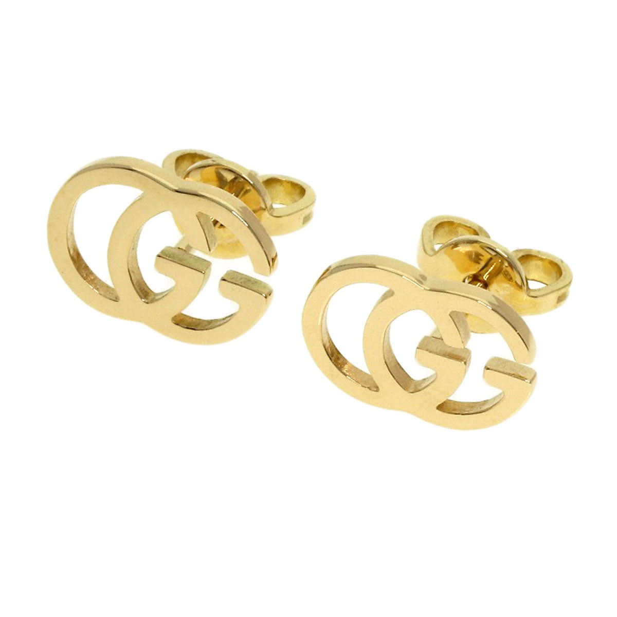 GUCCI GG Running Studs earring K18 Yellow Gold Ladies [Used]
