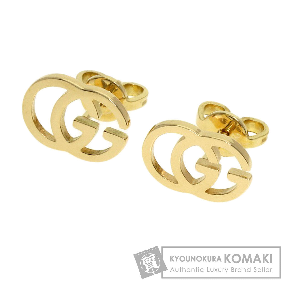 GUCCI GG Running Studs earring K18 Yellow Gold Ladies [Used]