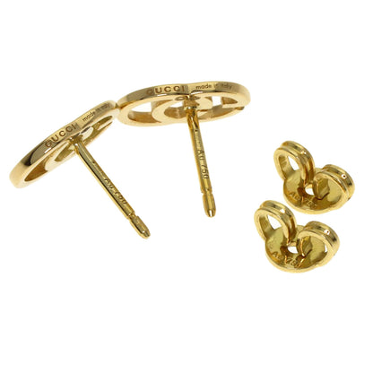 GUCCI GG Running Studs earring K18 Yellow Gold Ladies [Used]